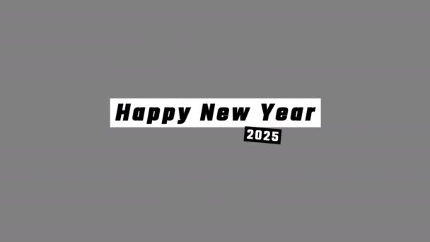 Feliz Ano Novo 2025 Saudação Tipografia Letras Com Canal Alfa — Vídeo de Stock
