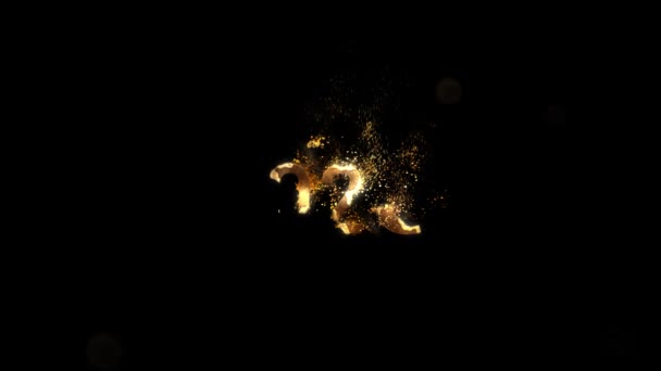 Tahun Baru 2025 Dengan Partikel Emas Tahun Baru Bahagia Partikel — Stok Video