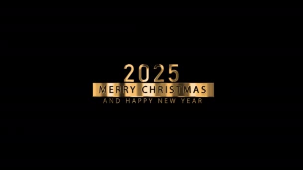 Καλή Χρονιά 2025 Χρυσά Γράμματα Κανάλι Άλφα Τυπογραφία Νέο Έτος — Αρχείο Βίντεο