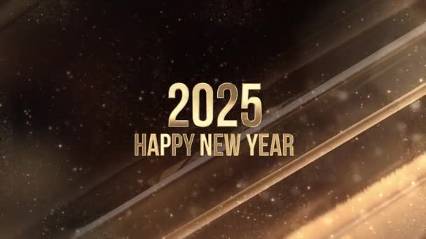Gyllene Hälsningar Till Nyår 2025 Nyår Och Jul — Stockvideo