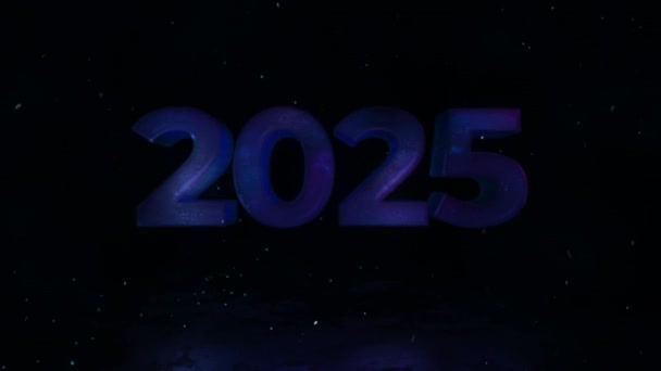 Frohes Neues Jahr 2025 Frostige Zahlen 2025 Und Eis — Stockvideo