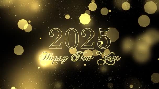 Ευτυχισμένο Νέο Έτος 2025 Χαιρετισμός Banner Νέο Έτος — Αρχείο Βίντεο