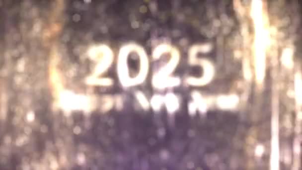 Nowy Rok 2025 Szczęśliwego Nowego Roku 2025 Powitanie Złotymi Cząstkami — Wideo stockowe