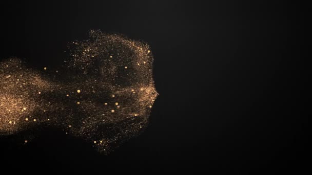 Background Gold Colored Particles Black Background — Stock Video