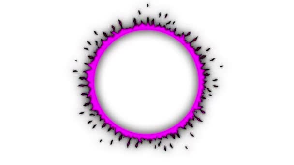 アニメ火の円 アルファチャンネル 漫画の火の円が付いている紫色 — ストック動画