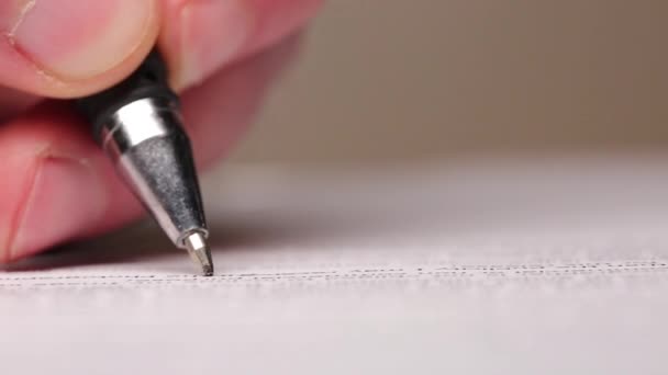Ручка Пише Документах Офісі — стокове відео