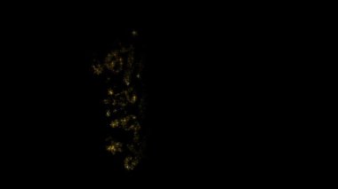 Alfa kanalı ve altın parçacıkları olan yeni yıl logosu, mutlu yıllar.