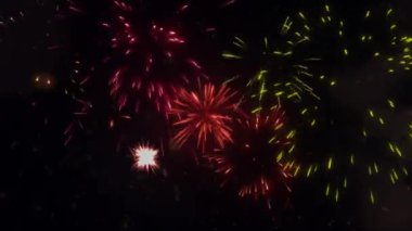 Altın Logo Yeni Yıl 2025, Mutlu Yeni Yıl 2025, Yeni Yıl Havai fişekleri