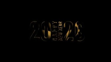 Mutlu yıllar 2026 Mutlu noel bayrağı, yeni yıl 2026 tanecikli altın bayrak, şeffaf arkaplan