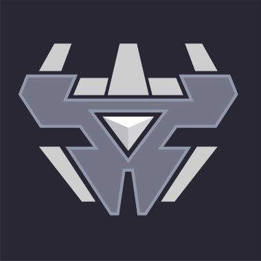 Silver rate modern cyber futuristic game trophy awards for characters like RPG or shooter.