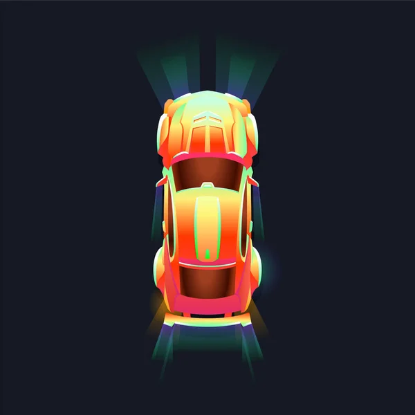 Sports Car View Top Racing Design Blockchain Game Modern Colorful — Stockvector
