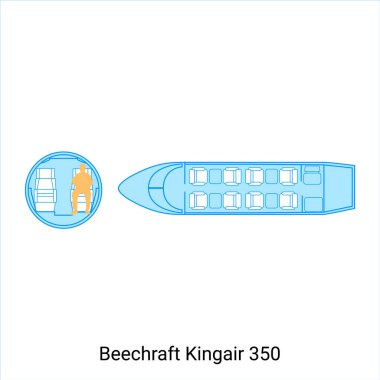 Kayın gemisi Kingair 350 uçak şeması. Sivil Uçak Rehberi