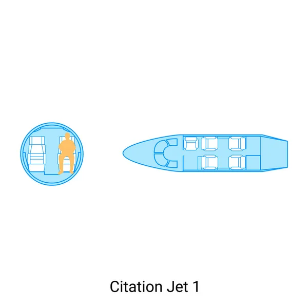 Citation Jet Airplane Scheme Civil Aircraft Guide — Stock Vector