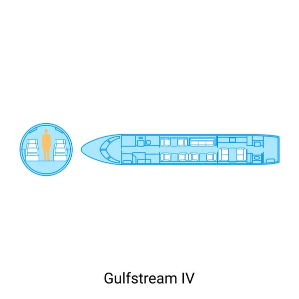 Gulfstream Airplane Scheme Civil Aircraft Guide — Stock Vector