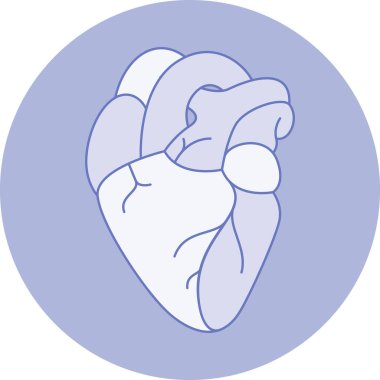 Kalp illüstrasyon anatomisi fitness uygulaması, web sitesi ya da basılı sanat eserleri için gerçek simge