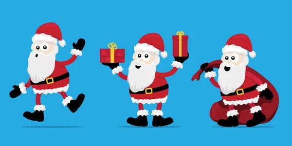 Vektor Set Von Weihnachtsmann Cartoons lizenzfreie Stockillustrationen