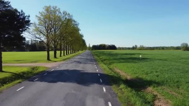 エストニアの美しい田舎道をドローンで撮影 — ストック動画