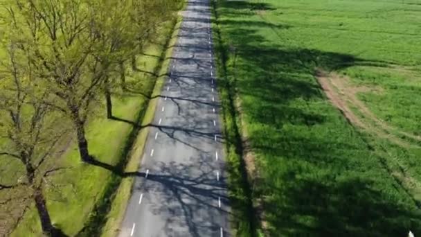 美しい国側の風光明媚な農村道路の空中ビュー — ストック動画