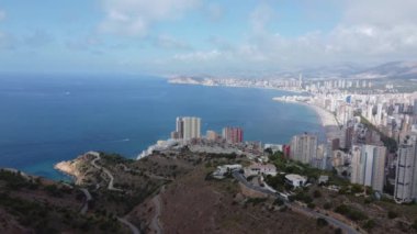 beautiful aerial view of Benidorm city in Spain