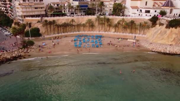 Летний Отдых Туристическая Концепция Вид Воздуха Летний Пляж Playa Mal — стоковое видео