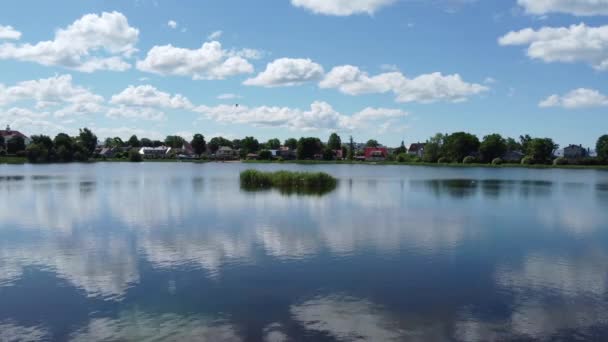Letecký Pohled Krásné Jezero Nebe — Stock video