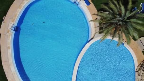 Sommerurlaub Und Reisekonzept Luftaufnahme Vom Schwimmbad — Stockvideo