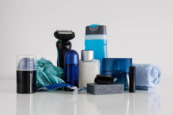 Set Men Personal Hygiene Products White Background — Stock Photo, Image