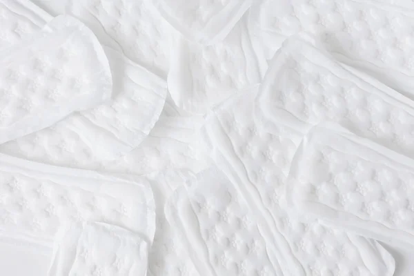 Primer Plano Almohadillas Higiene Blancas Sobre Fondo Entero — Foto de Stock