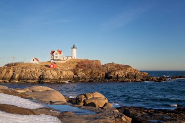 Nubble Deniz Feneri 'nde Günbatımı, Maine