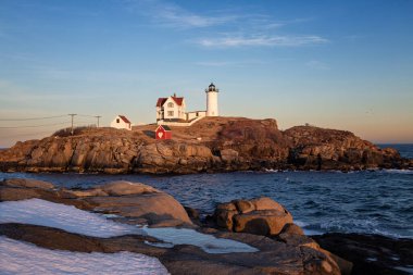 Nubble Deniz Feneri 'nde Günbatımı, Maine