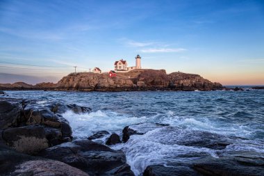 Nubble Deniz Feneri 'nde Günbatımı, Maine
