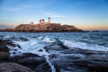Nubble Deniz Feneri 'nde Günbatımı, Maine