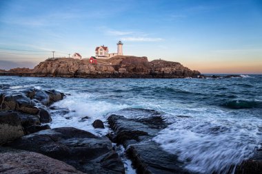 Nubble Deniz Feneri 'nde Günbatımı, Maine