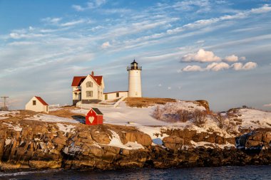 Nubble Deniz Feneri 'nde Günbatımı, Maine