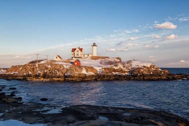 Nubble Deniz Feneri 'nde Günbatımı, Maine