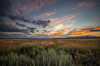 Grand Teton Ulusal Parkı 'nda gün batımı