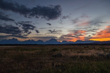 Grand Teton Ulusal Parkı 'nda gün batımı