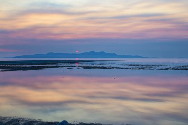 Utah 'ta Büyük Tuz Gölü' nde gün batımı
