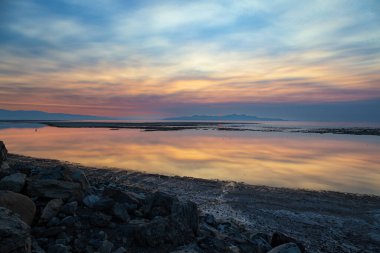 Utah 'ta Büyük Tuz Gölü' nde gün batımı
