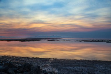 Utah 'ta Büyük Tuz Gölü' nde gün batımı
