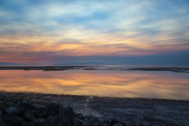 Utah 'ta Büyük Tuz Gölü' nde gün batımı