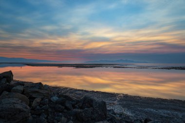 Utah 'ta Büyük Tuz Gölü' nde gün batımı