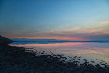 Utah 'ta Büyük Tuz Gölü' nde gün batımı