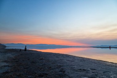 Utah 'ta Büyük Tuz Gölü' nde gün batımı