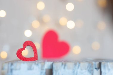 Valentines Day text with hearts on background, happy valentines