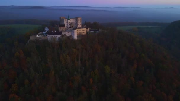Fotografias Aéreas Paisagem Outono Torno Castelo Buchlov República Checa — Vídeo de Stock