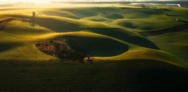 Undulating Landscape Tuscany Beautiful Tuscany Sunrise Light Shadows Landscape — Stock Photo, Image