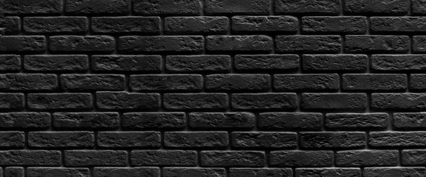 黒レンガの壁のテクスチャパターンの背景 コピースペース 高品質の写真 — ストック写真