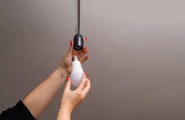 installation of an LED lamp. Energy saving