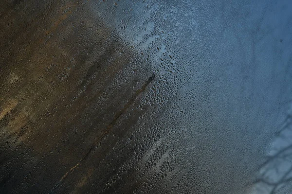 Muster Von Wassertropfen Auf Dem Glas Nahaufnahme — Stockfoto